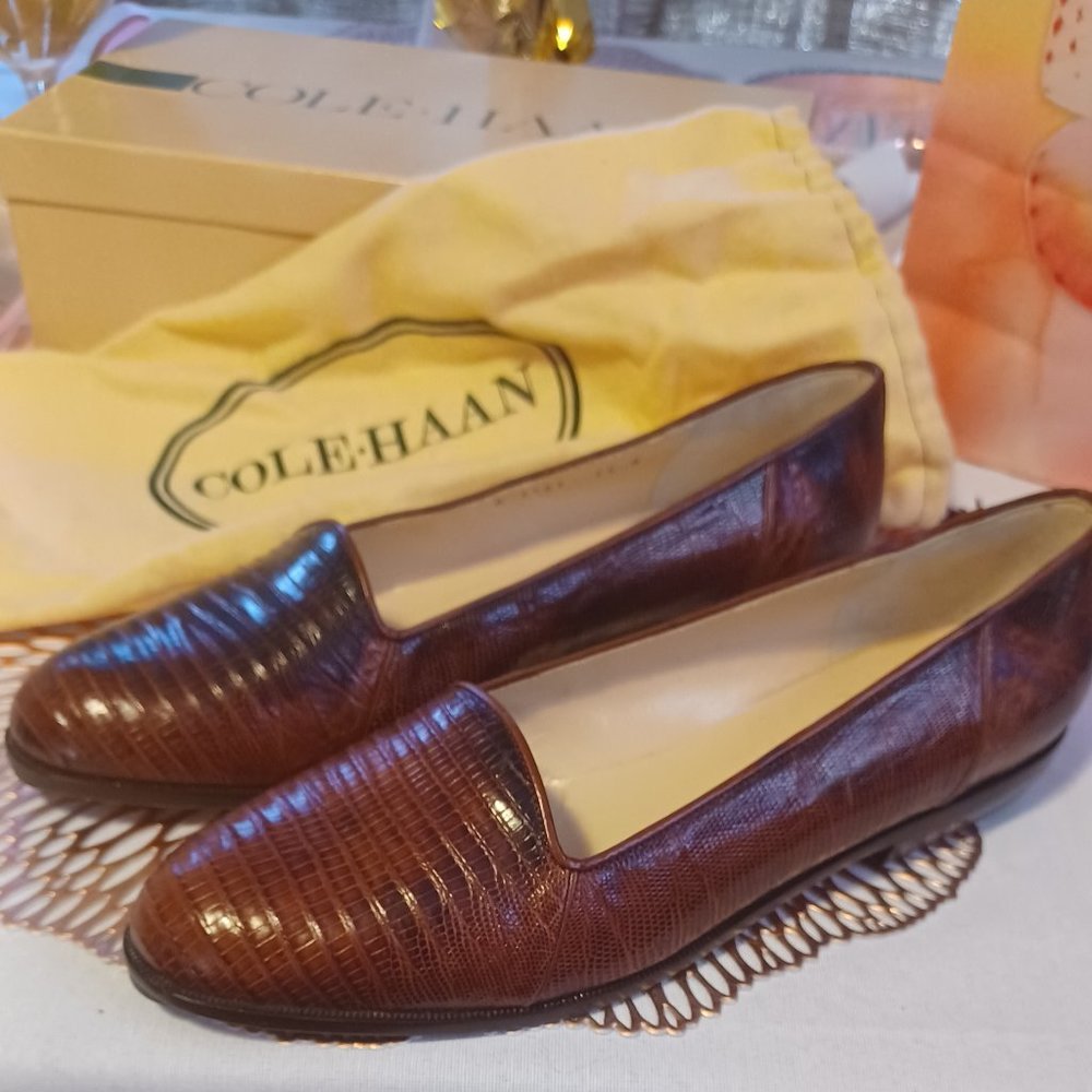 Cole Haan Loafers Lizard Skin Hepburn